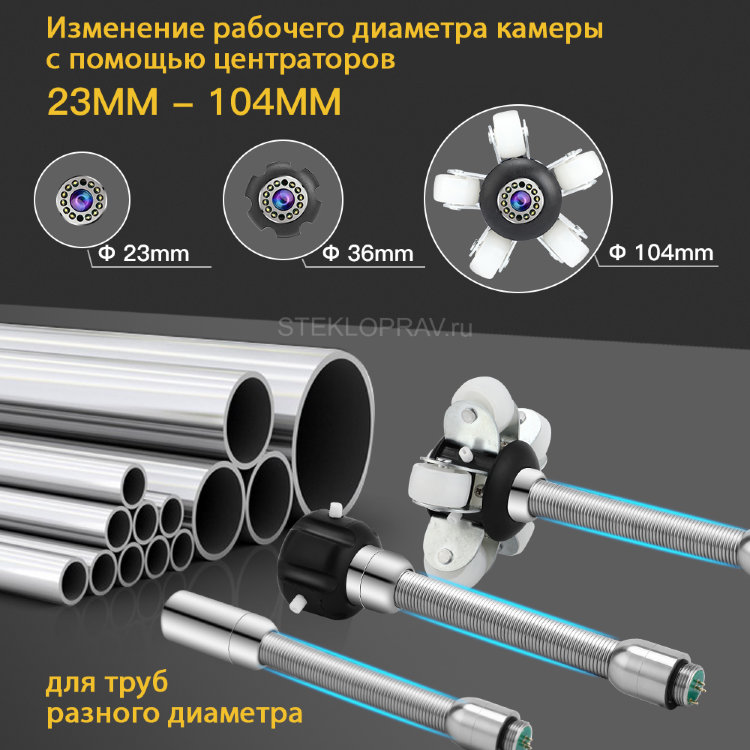  Технический эндоскоп GR-03-23мм для труб и канализации, кабель на выбор длиной 20-50м