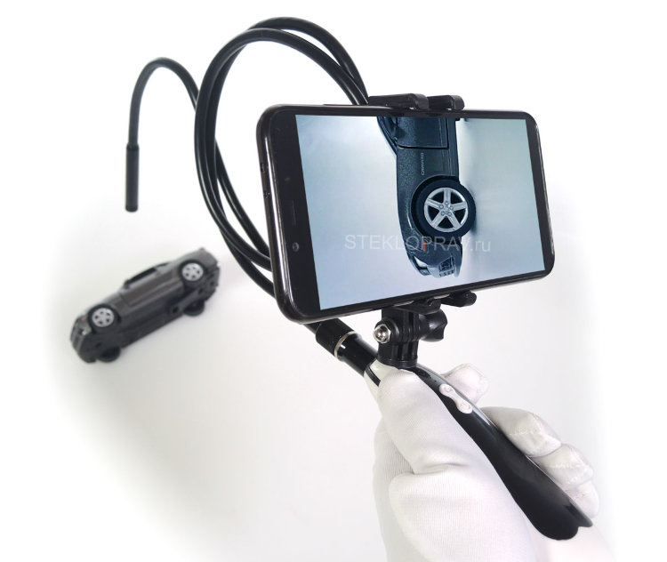 WiFi эндоскоп NN-03-8мм-1м с удобным складным держателем для смартфона