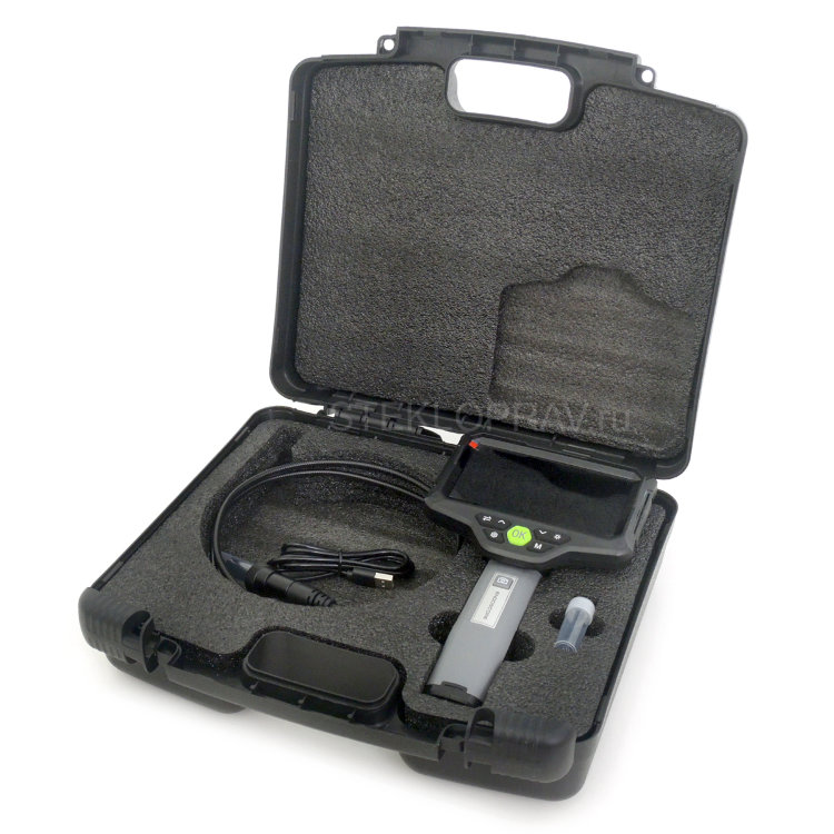 Видеоэндоскоп IN-510-5,5мм-1м single flex с миниатюрной камерой, съемным кабелем, IPS монитор 5"