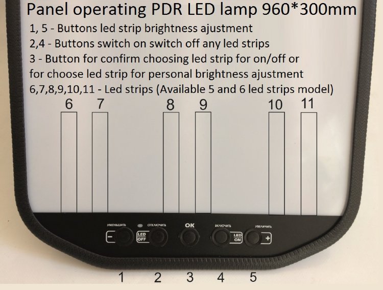 Лампа PDR Led 100 большой размер на выбор 1350*300 1150*350 1150*220мм 6 полос
