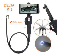  DELTA R-8-8,5мм-1метр Full HD Управляемый автомобильный эндоскоп. Гнется в двух направлениях на 360 градусов, оснащен термодатчиком
