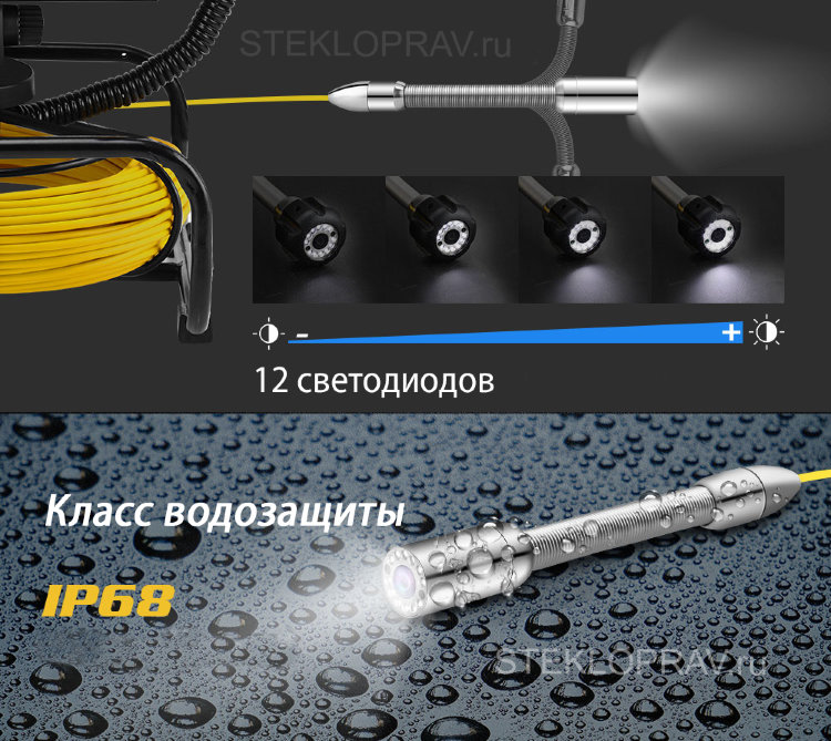  Технический эндоскоп GR-03-23мм для труб и канализации, кабель на выбор длиной 20-50м