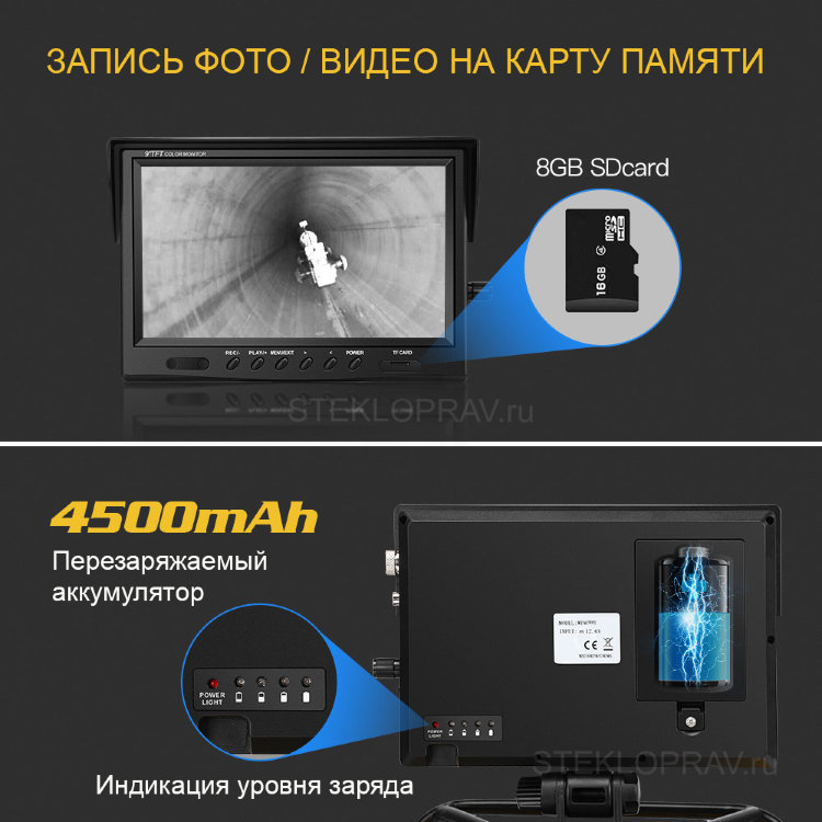  Технический эндоскоп GR-03-23мм для труб и канализации, кабель на выбор длиной 20-50м