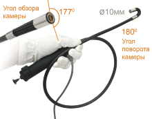 USB эндоскоп E-111-10мм-0,8м-Soft FullHD 1080P Панорама Управляемая камера с широким углом обзора