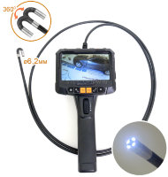 Эндоскоп IN-100-6,2мм-2м soft с большим IPS монитором 5 дюймов и управляемой камерой на 360'