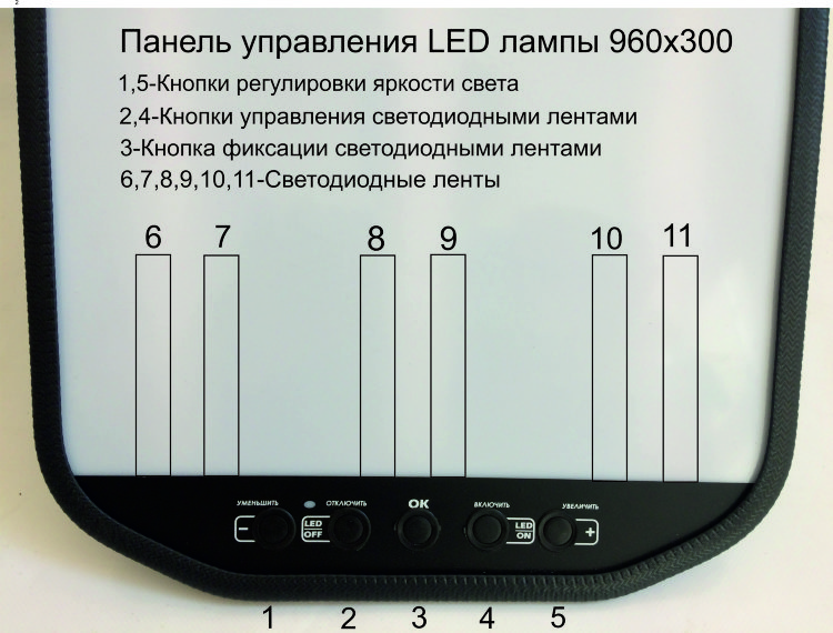 Лампа PDR Led 8L 960*300 на штативе Long (2 программ. управление) 6 полос