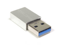 Переходник-адаптер Type-C - USB цвет серебристый